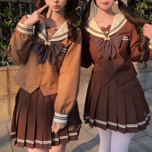 ゆめかわ♡全２カラー　双子コーデくまさんセーラー服　seifuku28