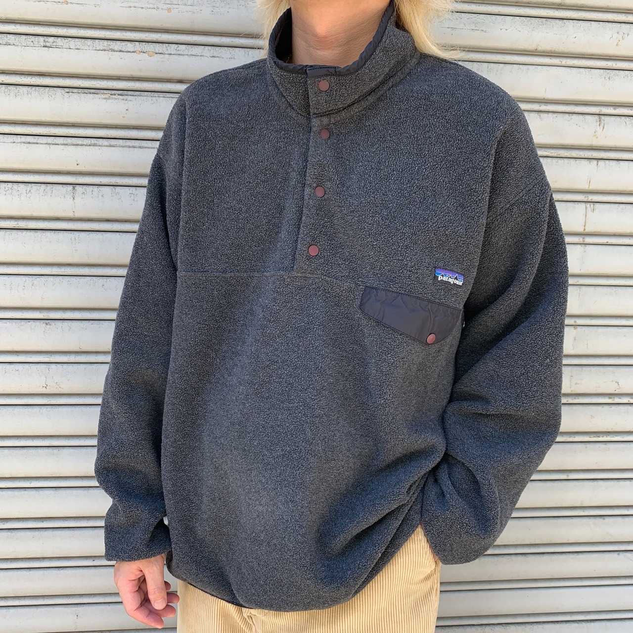 00s メキシコ patagonia シンチラスナップT フリース グレー XL