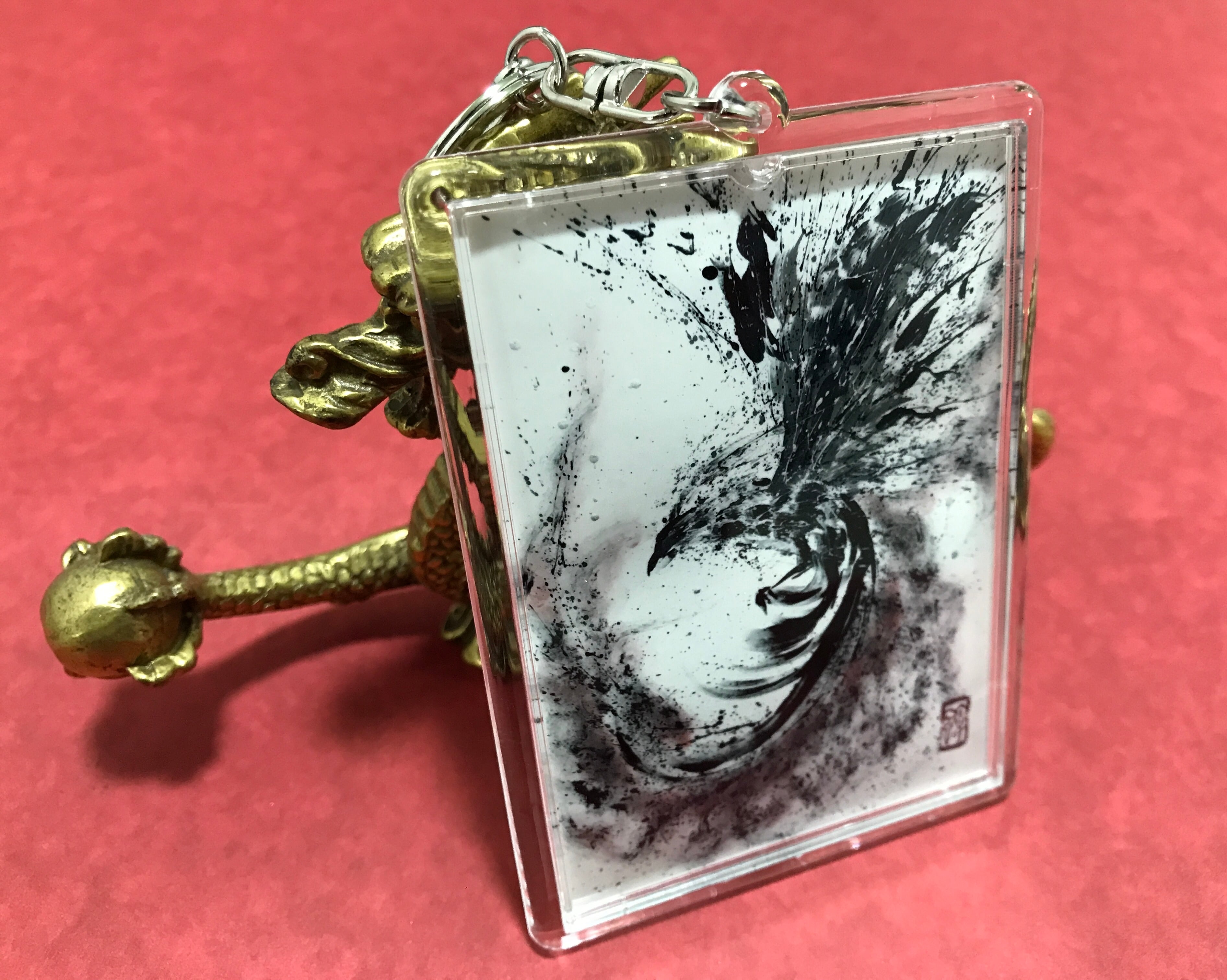 朱雀乱舞墨絵オリジナルキーホルダー | SHU SUMIE ART GALLERY