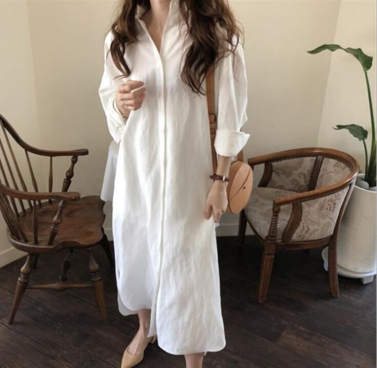ワンピース シャツワンピース ロングワンピース 体型カバー 着回しやすい
