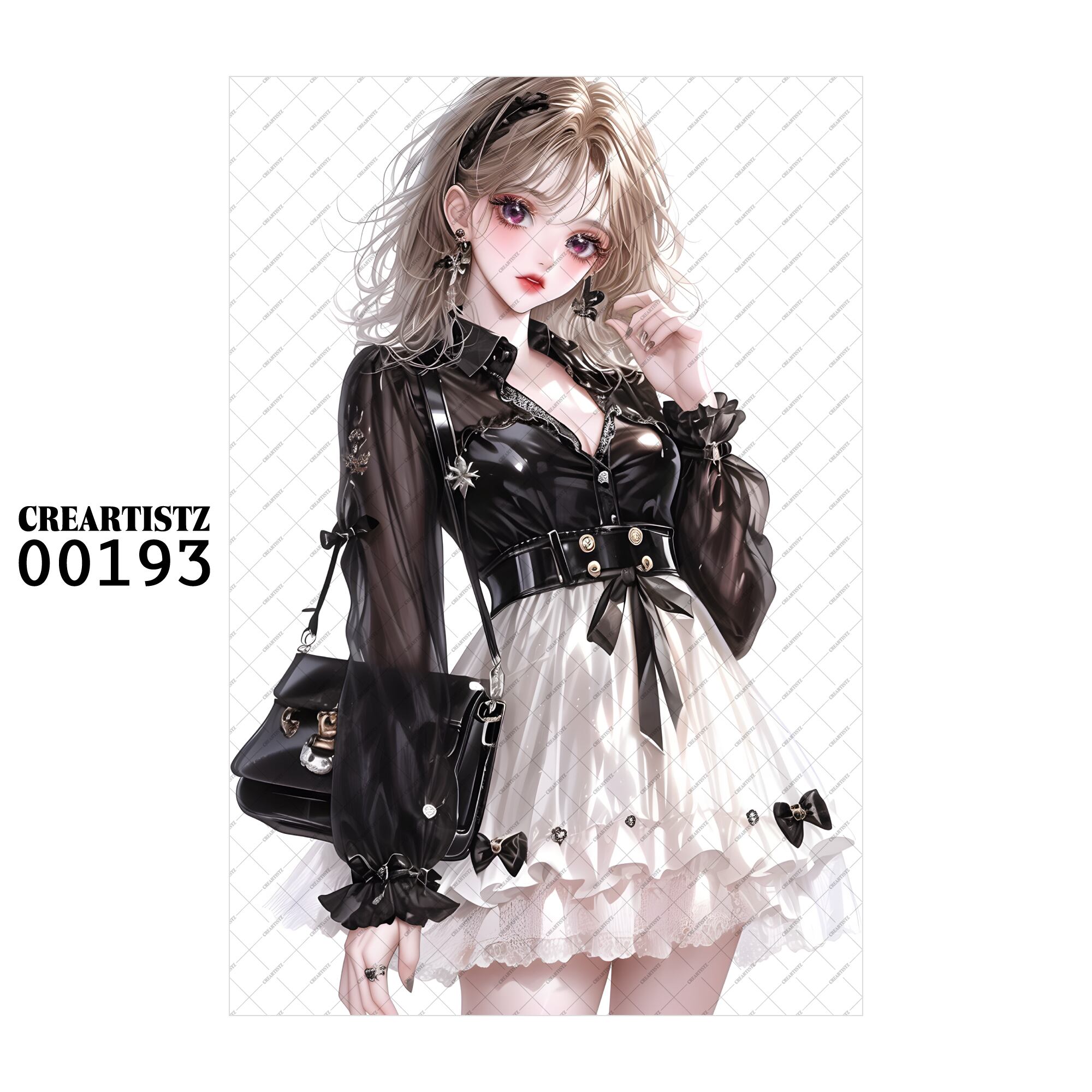 00193 ガール キュート オリジナル ペーパー/ステッカー 4枚セット CREARTISTZ