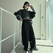 NYLON stitch cropped PO/black