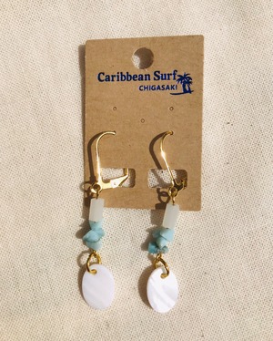 Shell×Larimar earrings1