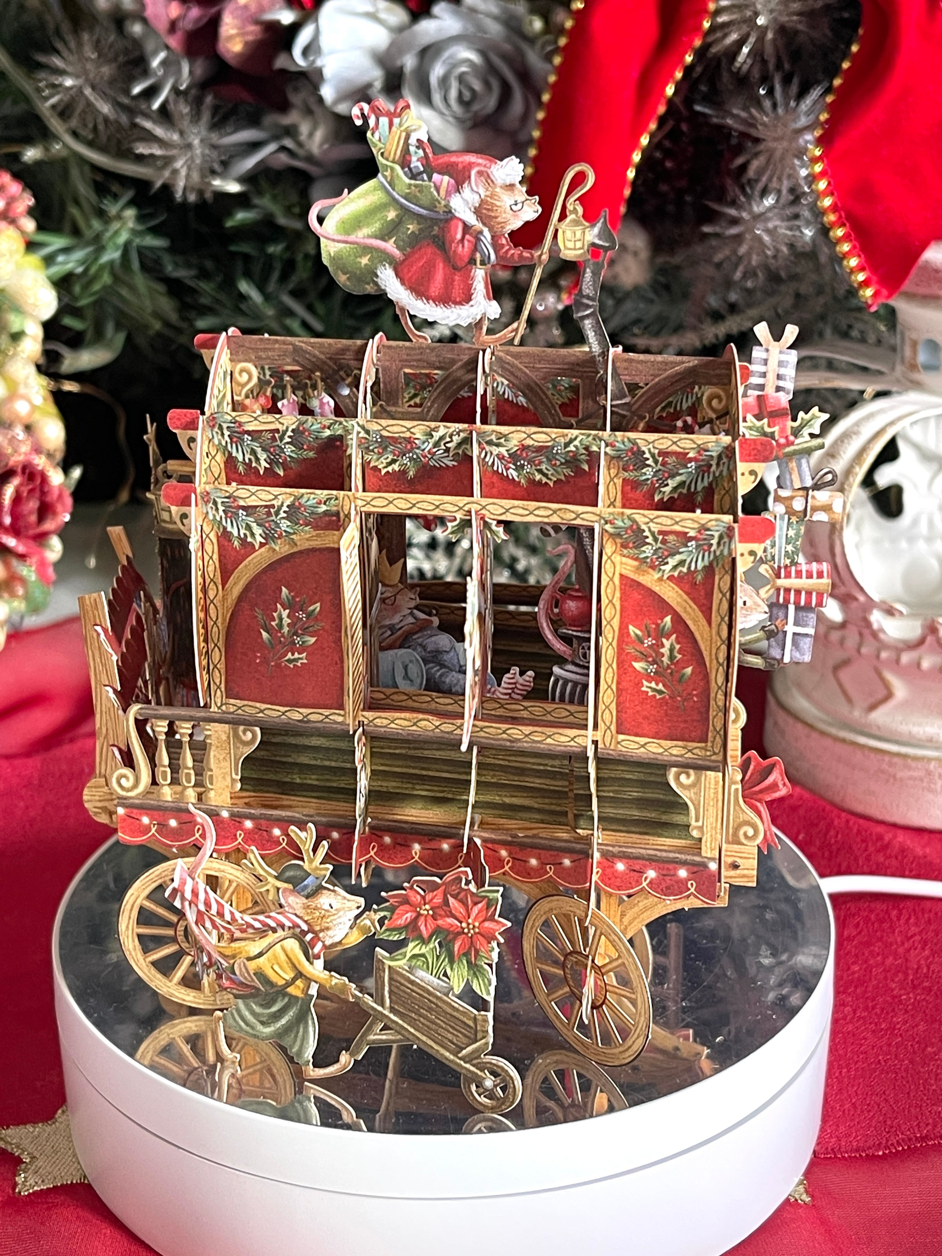 ◆Me&McQ◆新作◆クリスマス◆キャラバン◆マウスたち◆CHRISTMAS CARAVAN◆立体3D◆クリスマスカード◆英国◆Paper D'Art◆