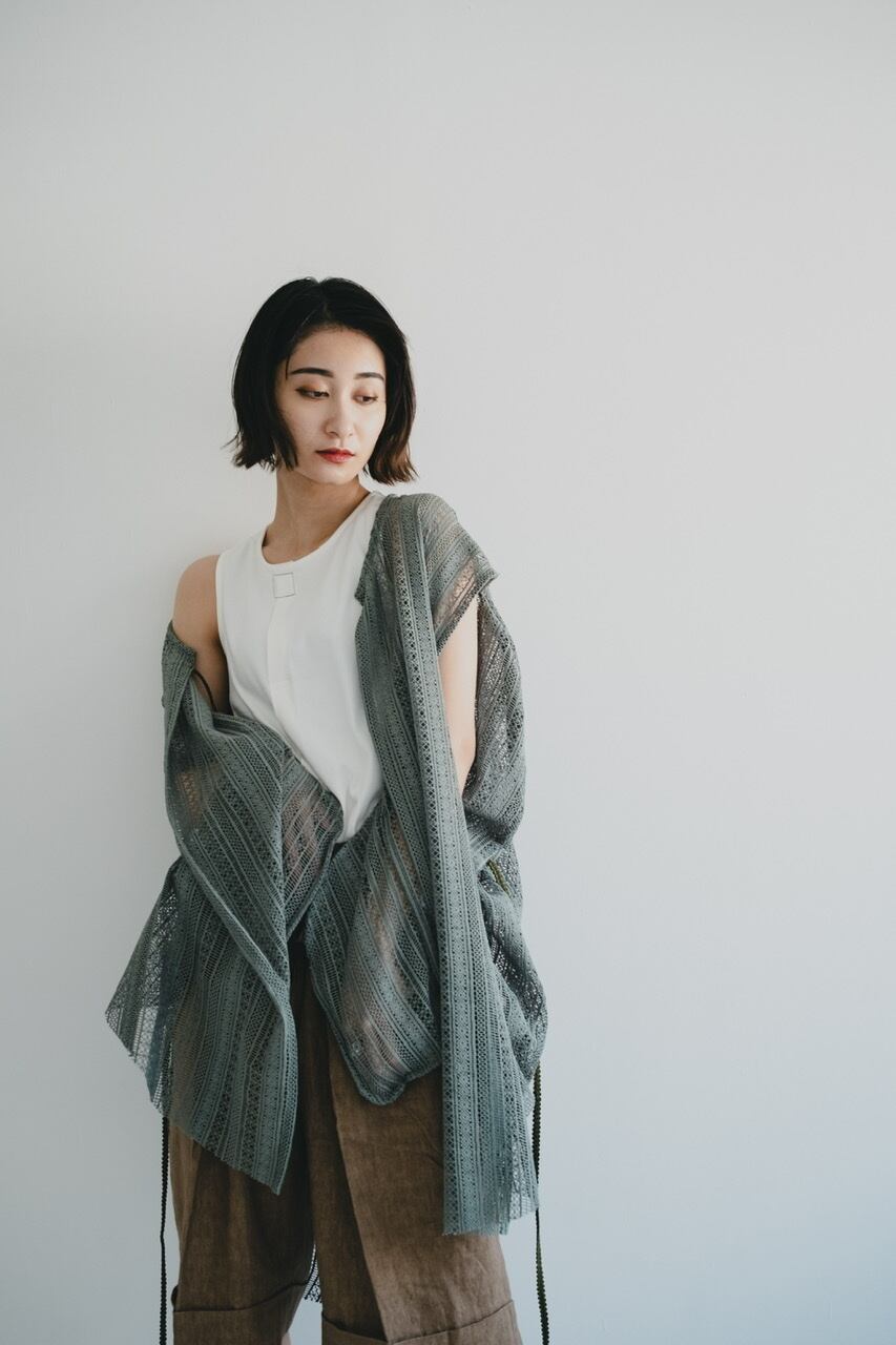 限定W特典付属 01u10 円環 race cardigan SUKASI モスグリーン - 通販