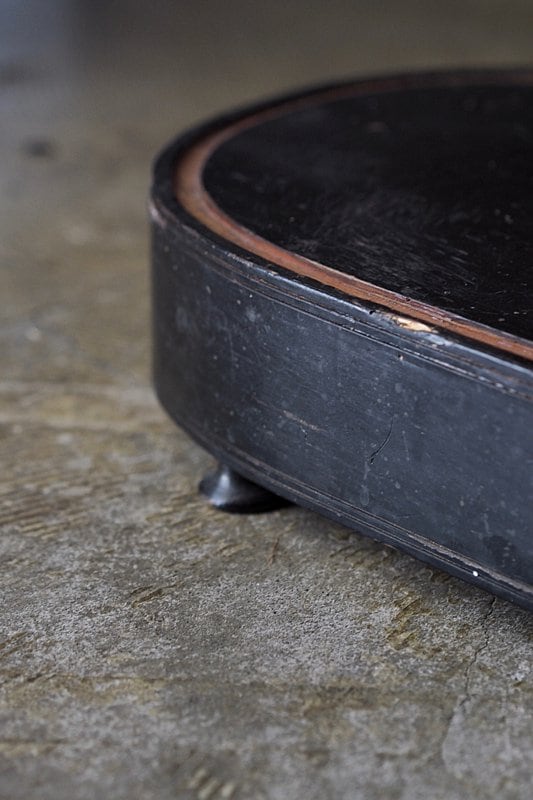 木製の楕円展示台-antique oval display base | アンティーク