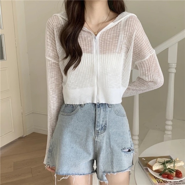 ショート丈シアーパーカー