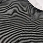 pierre cardin ピエールカルダン 丸襟付き ハーフボタン 総柄 半袖 ワンピース 9/ブラック レディース ビンテージ