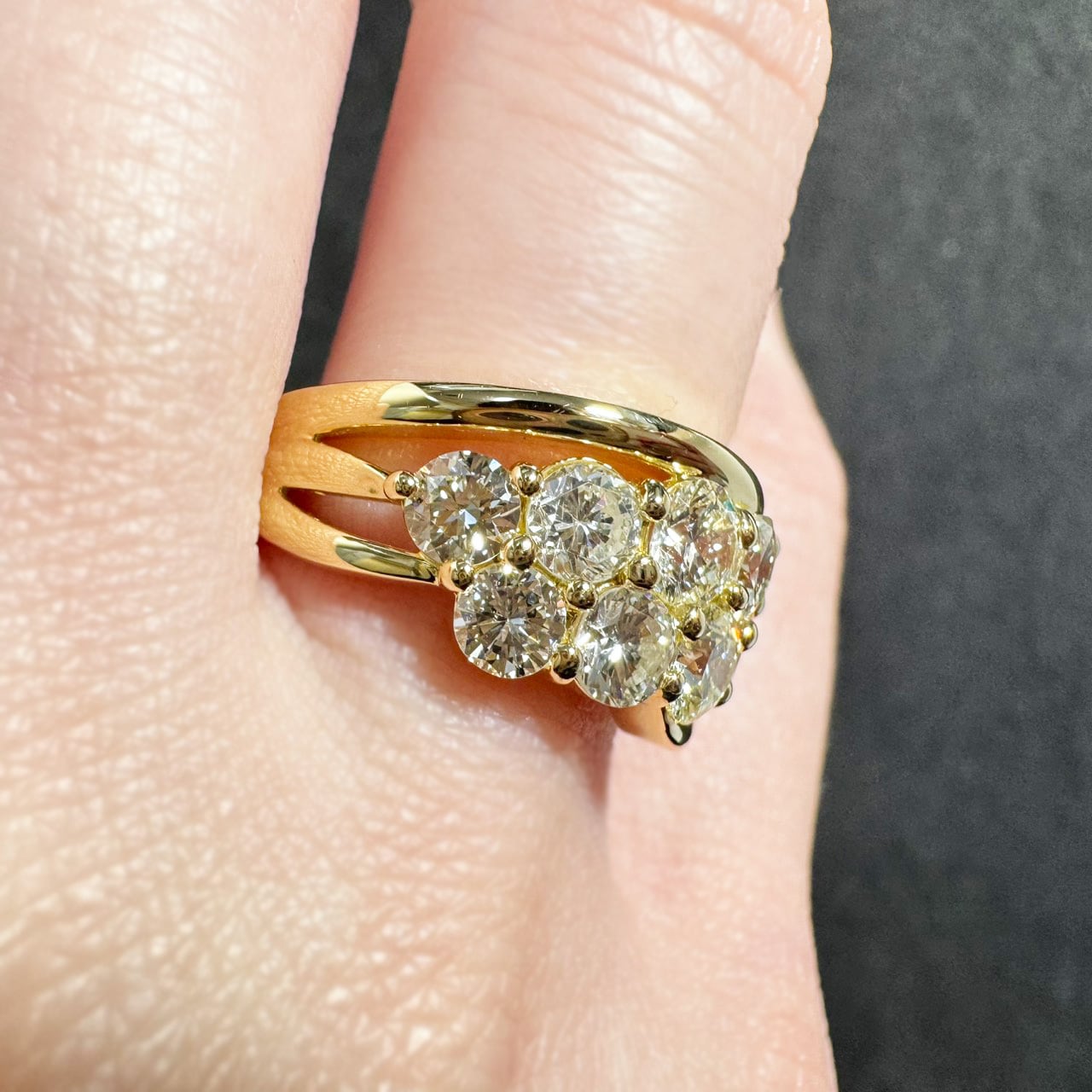 K18YG 2.188ct ダイヤモンド クラスター リング | カオキ | 日本最大級