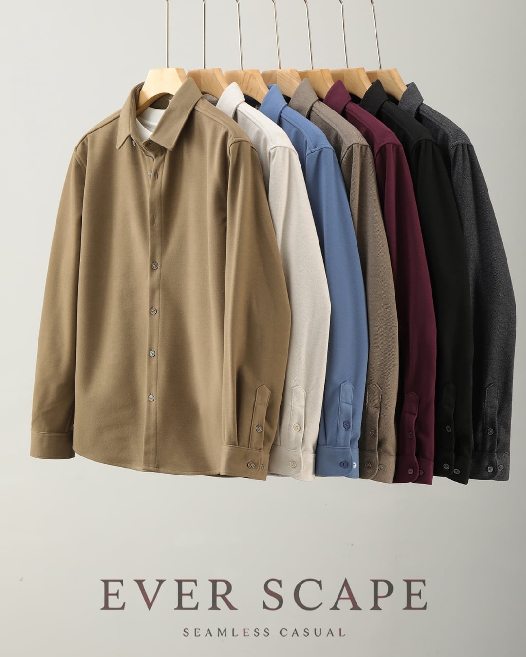 刺繍入り 起毛カラーシャツジャケット 7色 A0132