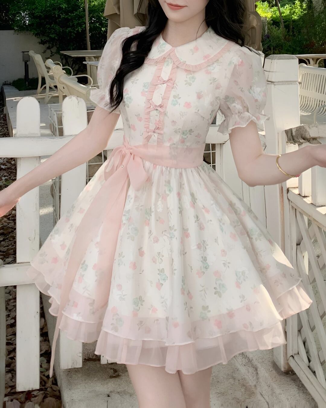 スウィートドールピンクフラワーワンピース 2406128 | Deelia 