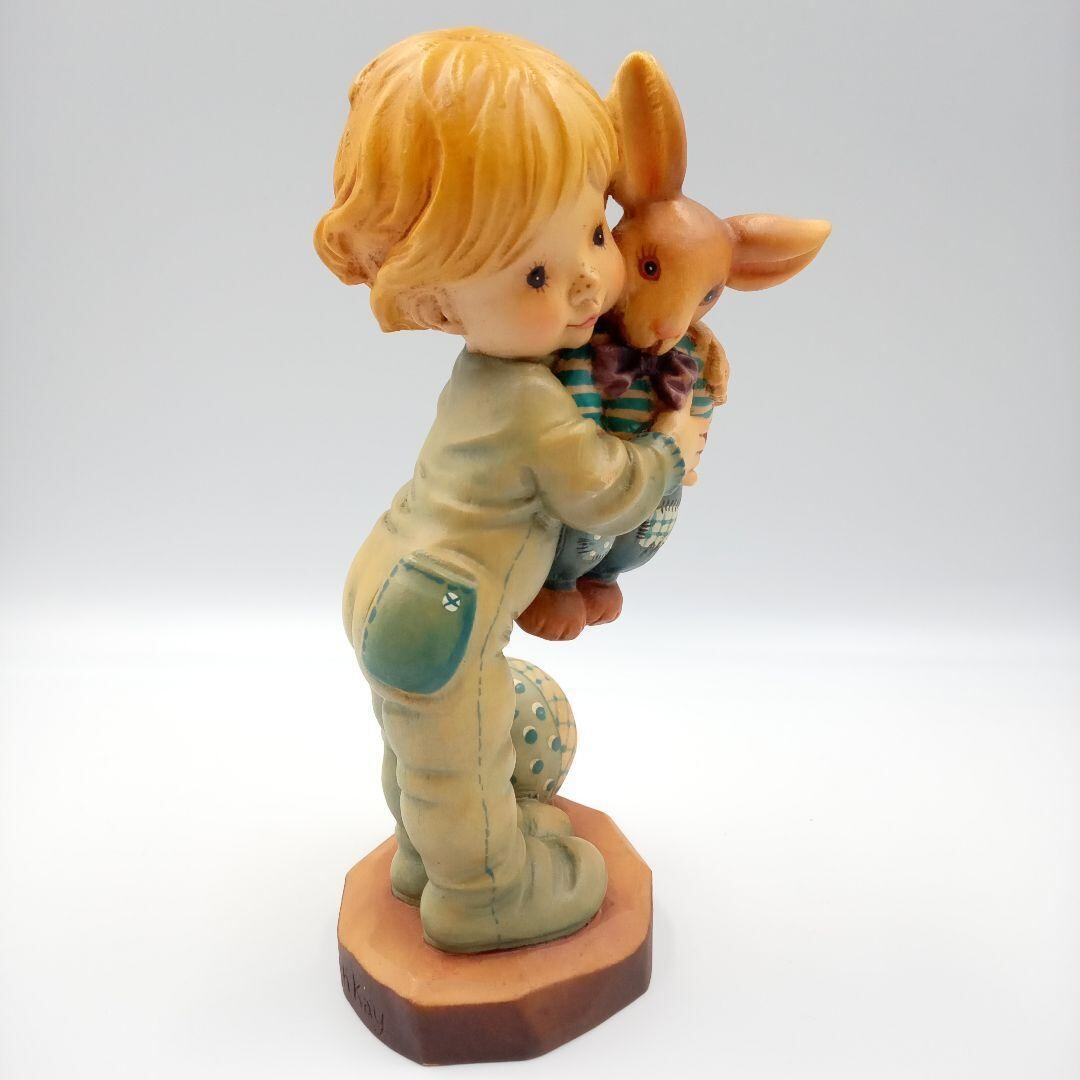 ANRI木彫り人形【Bunny Hug】アンリ人形 - 置物