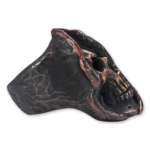 グリムエースラージスカルリング/コパー/フルテクスチャー グリムエースラージスカルリング | acemetalwork