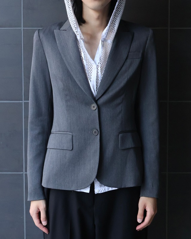 Single button gathered hoodie nylon coat