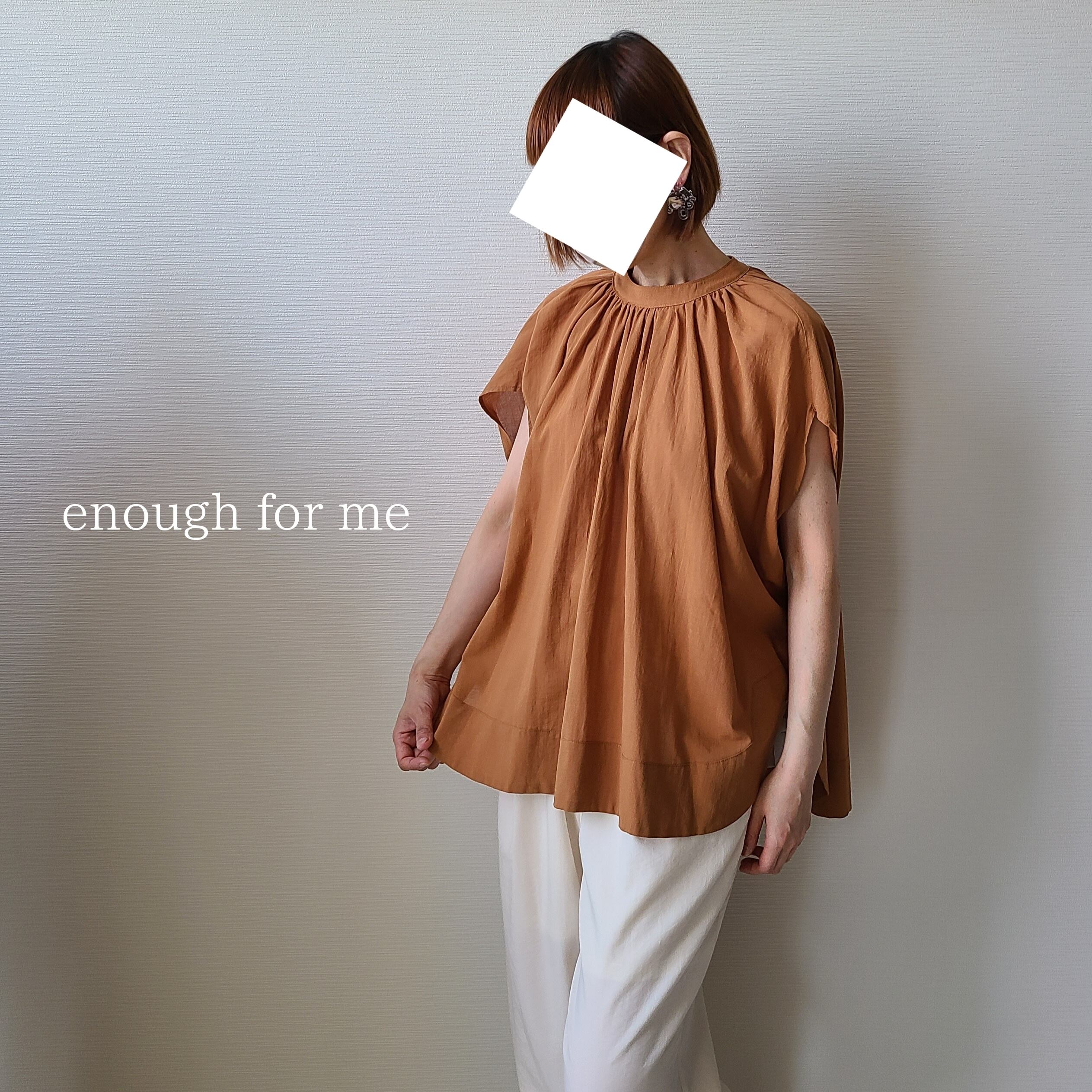 【enough for me】ギャザーオーバーブラウス(24071)