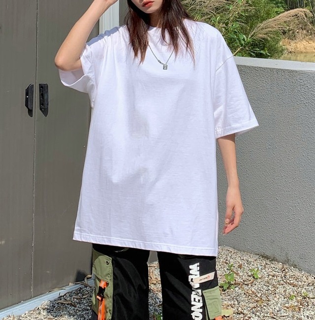 半袖 長袖 ラウンドネック Tシャツ ロンT レディース トップス カットソー プルオーバー 丈長 ドロップショルダー 襟なし オーバーサイズ  ストリート 綿 かわいい 大人可愛い シンプル カジュアル おしゃれ ルーズ 無地 春 夏 秋 冬 ママ 通勤 学生 学校 通学 デート お出かけ 旅行 公園 女子会 休日 ショッピング カフェ 重ね着 体型カバー 普段使い 着回し M L XL 2XL 3XL 大きいサイズ ゆったり 白 ホワイト 黒 ブラック 水色 ライトブルー ロイヤルブルー