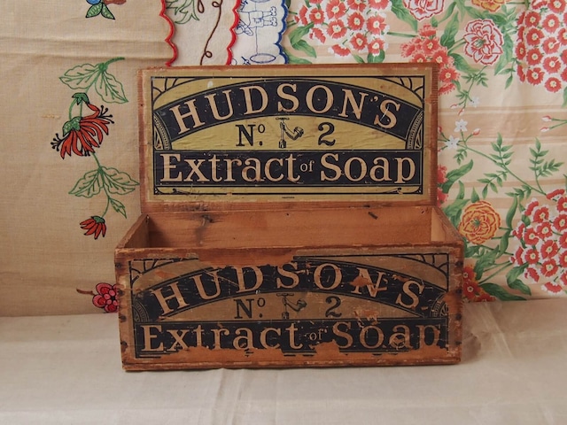 イギリスアンティーク　木箱　HUDSON'S SOAP