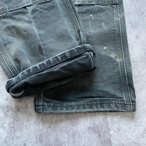 00s ブラック ダブルニー Carhartt B01 BLK 32×34 詳細写真6