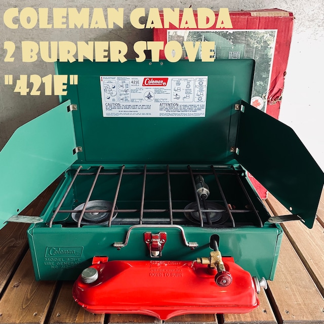 コールマン 431 ツーバーナー 赤タンク コンパクト カナダ製 1980年代製造 ビンテージ ストーブ 2バーナー COLEMAN キャンプ ホワイトガソリン 希少 美品 箱付き