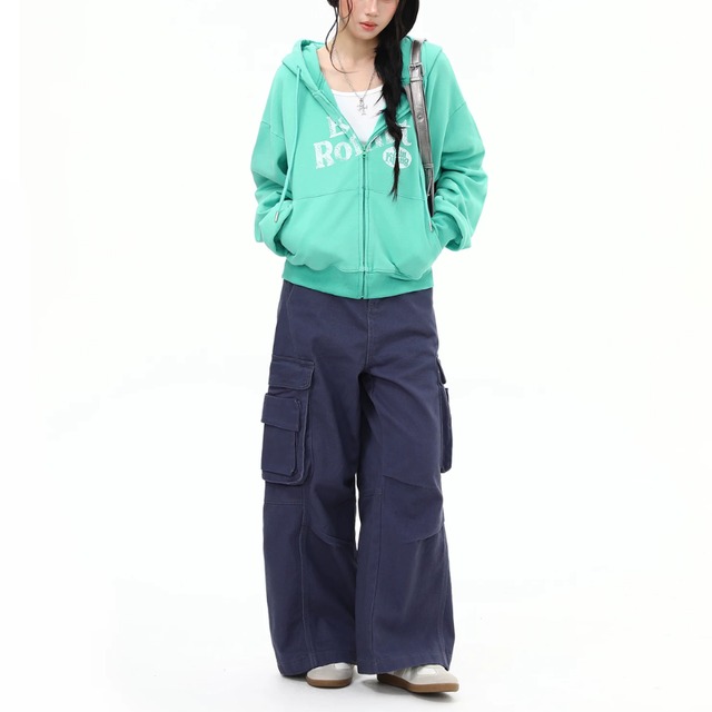 vintage logo color zip-up hoodie　ヴィンテージロゴカラージップパーカー　J2152