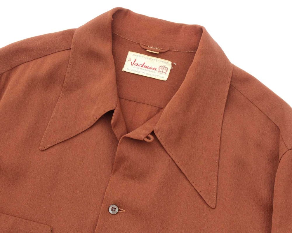 Vintage L/S Loop Collar Rayon Gabardine Shirt Jacket [Jackman