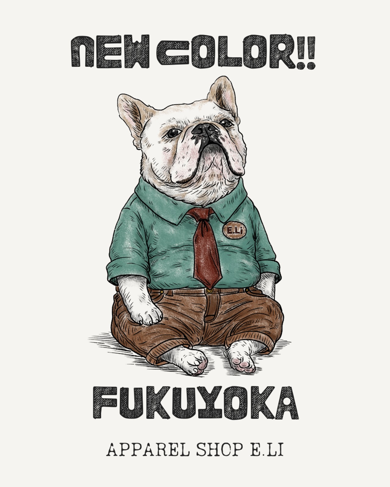 FUKUYOKA/ホワイト ver/ロンTシャツ/アッシュ/ユニセックス