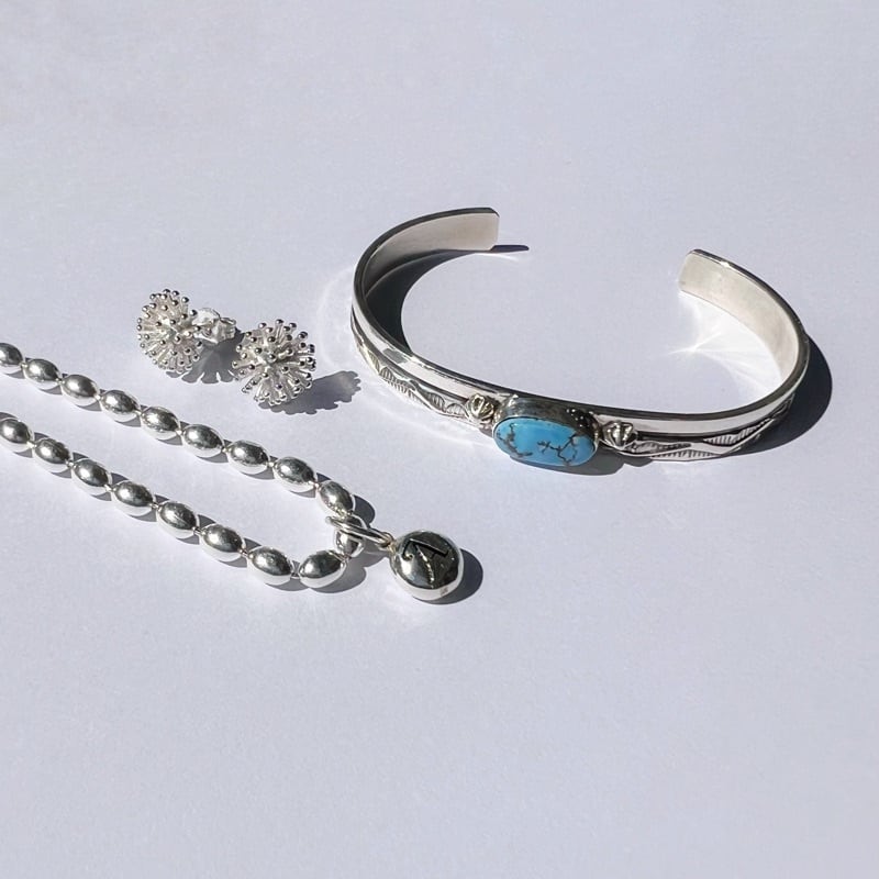 ラスト1点！】《Indian Jewelry 》 ゴールデンヒル ターコイズ 横