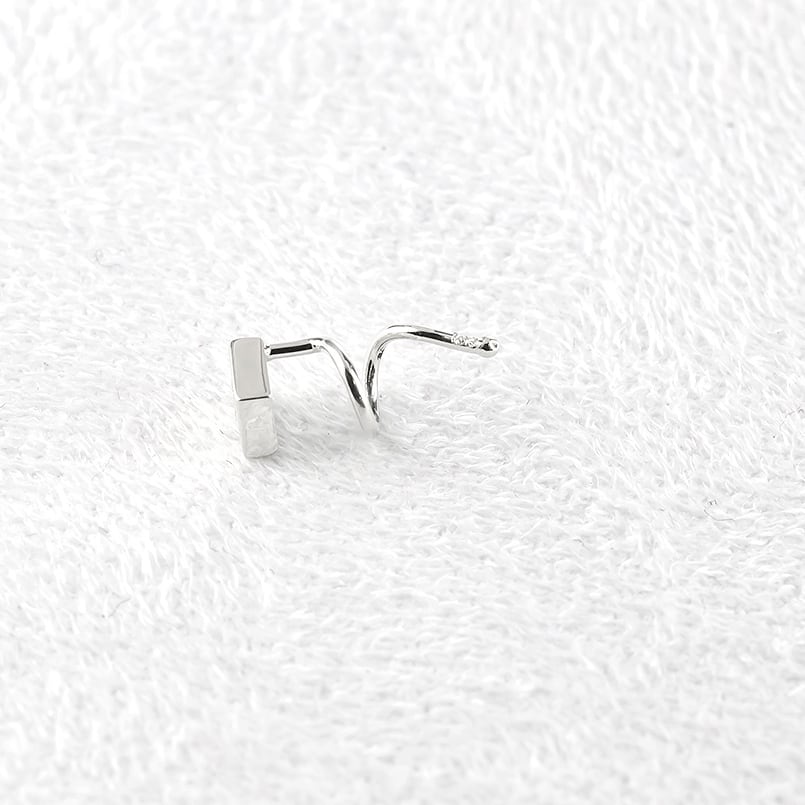 ダイヤ　プラチナ　WG 片耳ピアス 楽天市場】ダイヤ7連ピアス 片耳7石 計14石 0.4ct K18WG Pt850