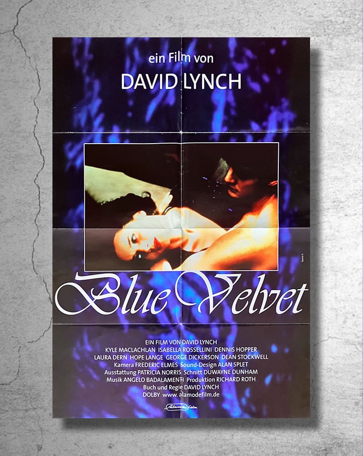 デヴィッド・リンチ監督映画『ブルー・ベルベット』1986年ドイツ公開時の告知ポスター