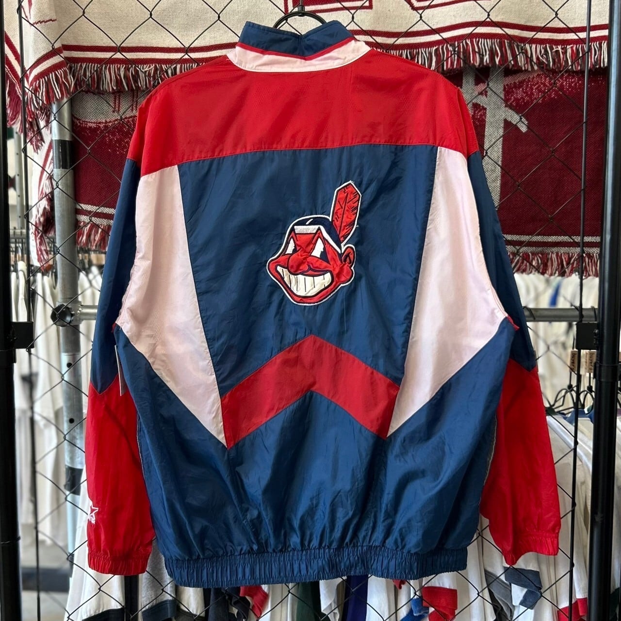 90s LAA エンゼルス MLBスターター 紺×赤 ナイロン ジャケット L