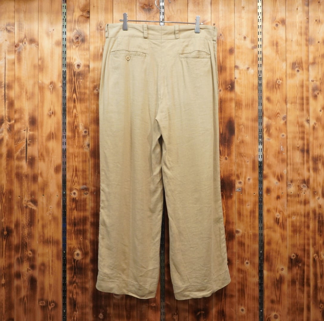 ralphlauren シルク リネン ワイドパンツ W32 /ラルフローレン | 古着