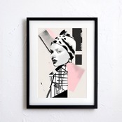 Attracted Image｜女性シルエットを描く北欧モダンアートポスター｜ミニマルで洗練されたモノクロデザイン｜A4ポスター