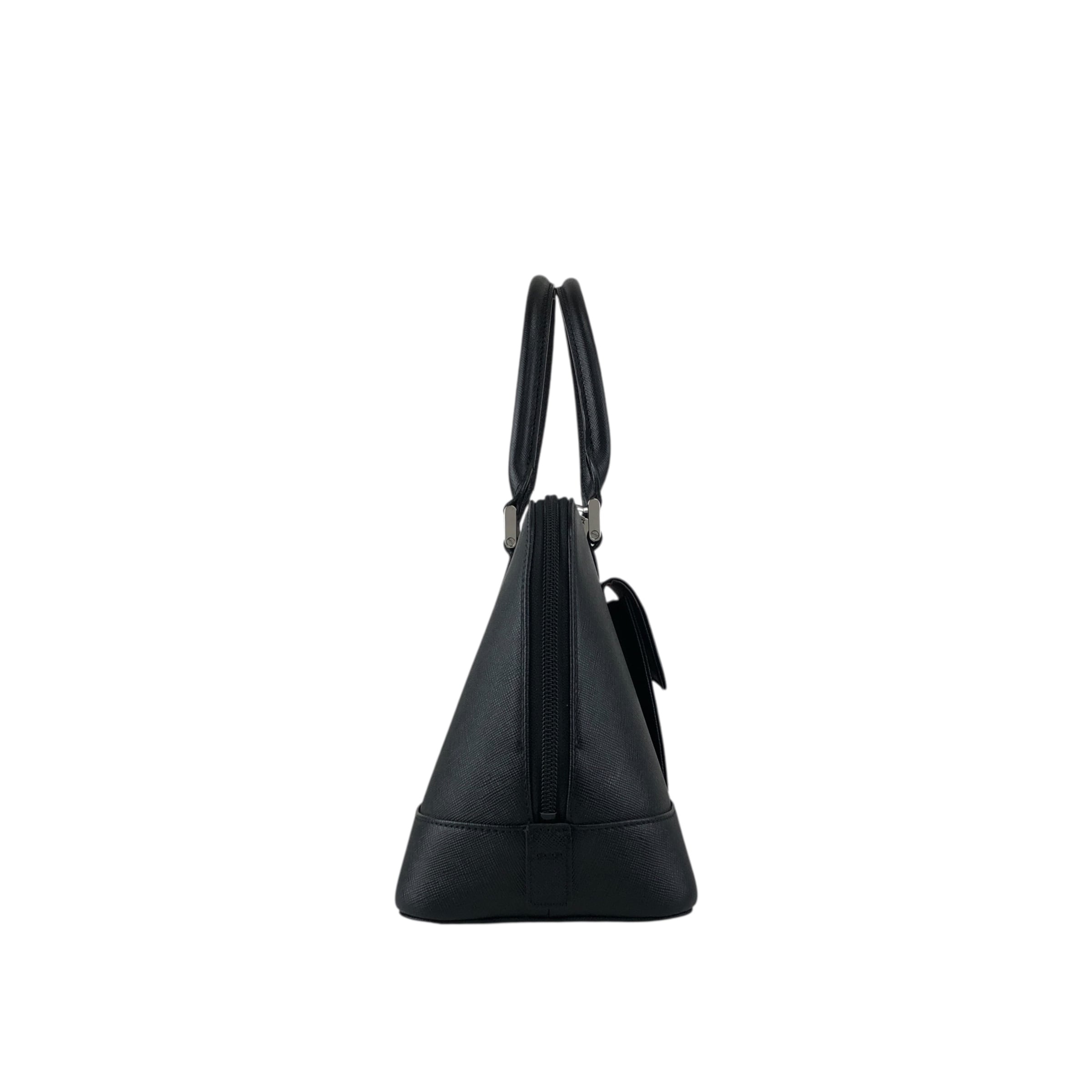 BURBERRY バーバリー ハンドバッグ ブラック レザー フロントポケット