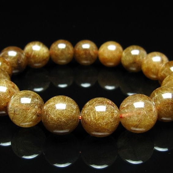 ルチルクォーツ ブレスレット 12mm ブロンズルチル ブレス 一点物 111-50776