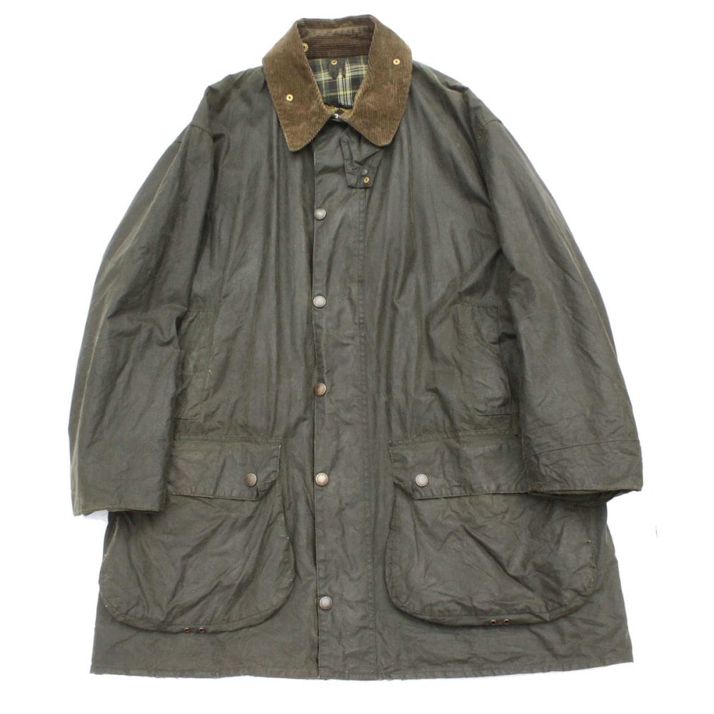Vintage Barbour Border Waxed Cotton Jacket [Barbour BORDER] [1990s~] C48  Olive KHK | beruf powered by BASE
