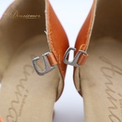 社交ダンス 衣装 ラテン シューズ uk2.5 35サイズ ブラウン系 靴 くつ 茶 光沢 レディース 明るい ダンスシューズ ストラップ ヒール シンプル かわいい 上品 ステージ イベント レッスン 練習 パーティー