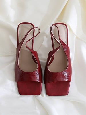 Square toe back strap sandals＊S-397