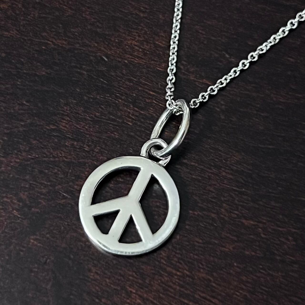 OLD TIFFANY & CO. Peace Sign Charm Necklace Sterling Silver