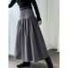 ハイウエストギャザーデニムスカート a0617