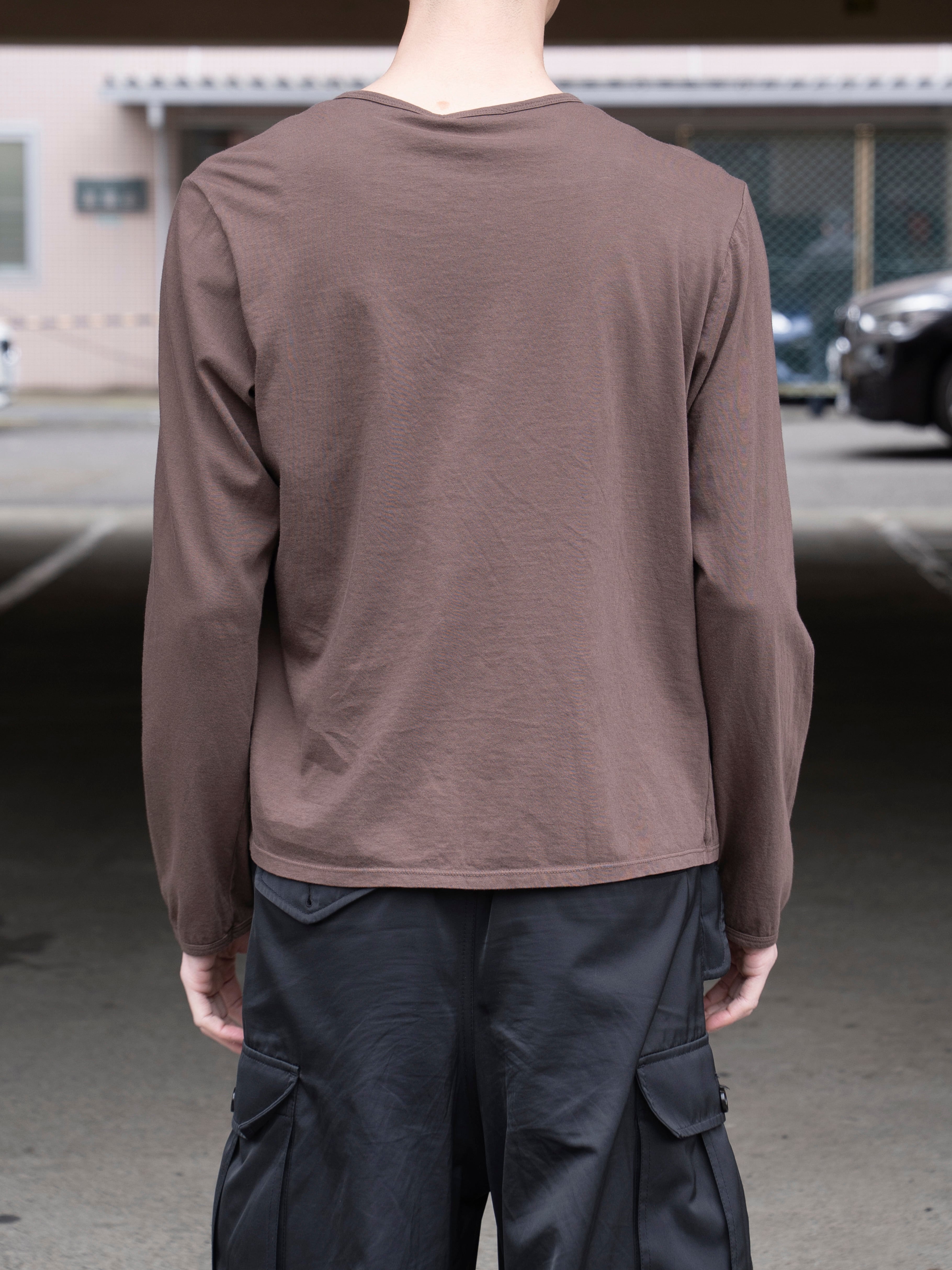 GABRIELA COLL GARMENTS ORGANIC COTTON LONG SLEEVE T-SHIRT BROWN S7