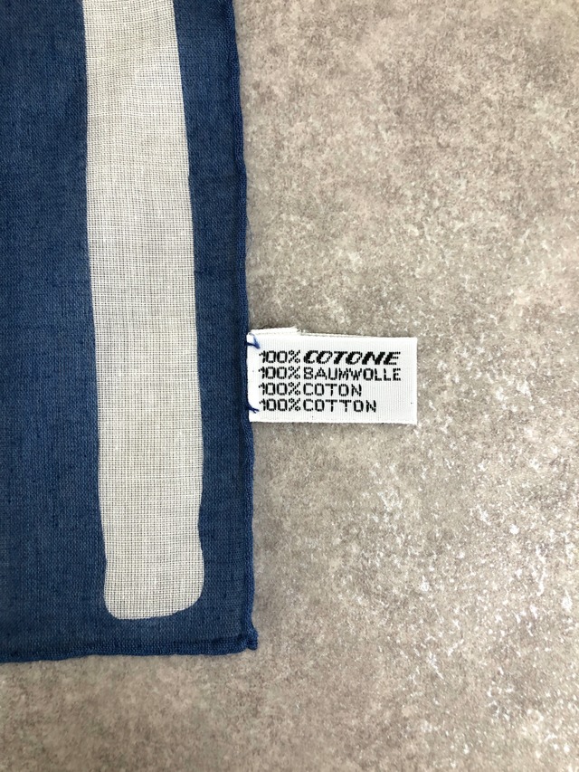 CHANEL シャネル ロゴ ストライプ スカーフ ブルー ホワイト コットン vintage ヴィンテージ オールド hxte7s