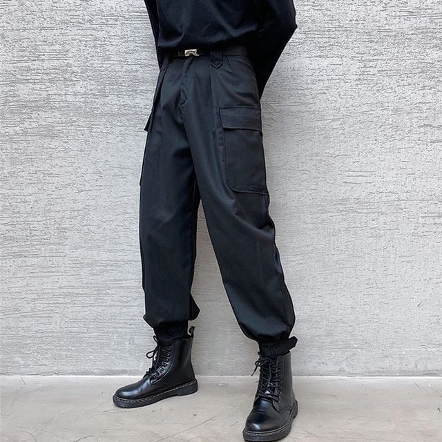 春の新作 2XL 黒 ブラック メンズ カーゴパンツ 通勤 シンプル ジョガーパンツ