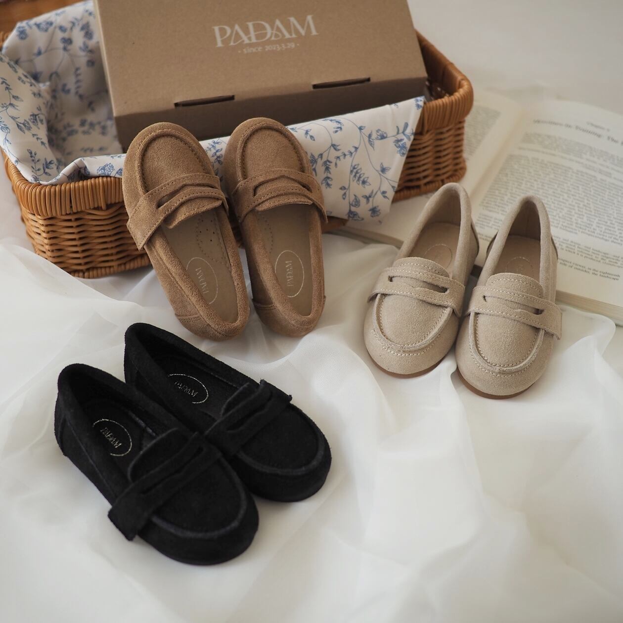PADAM ブラウン スエード ローファー 2足セット 双子 PADAM 正規取扱店 「PADAM loafer」キッズ 靴 ローファー