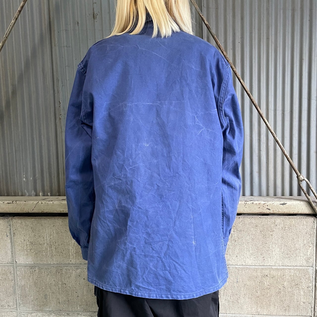 70s ユーロ ドイツ コットンツイル ワークジャケット カバーオール S11b 03260e275a1fc38ff3d95cecf71aa4