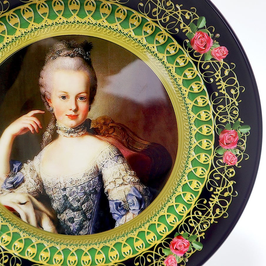 マリーアントワネット☆アントニア・ネイビー☆磁器製飾り皿 ロココ