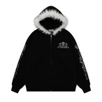 【残りわずか‼️】クロス モチーフ ジップパーカー ブラックor ホワイト　S0149