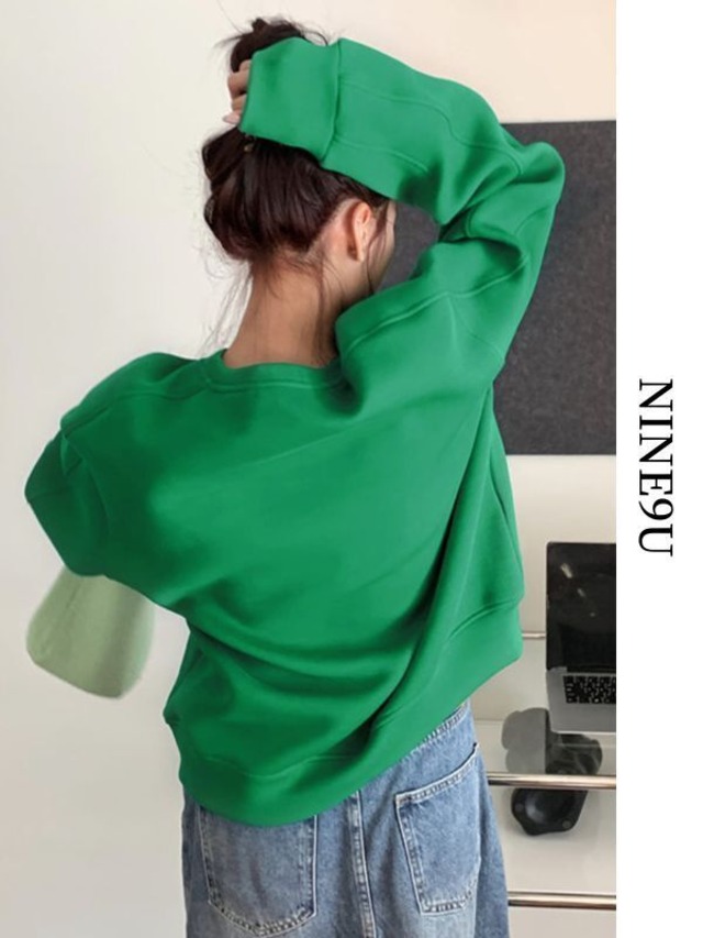 sweat oversize plain pullover【NINE-S5779】