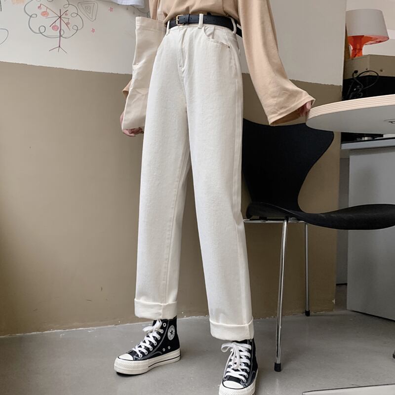 ウェストパンツ スプリングルーズホワイトジーンズ 薄手 春物 スーパーモール98338808248