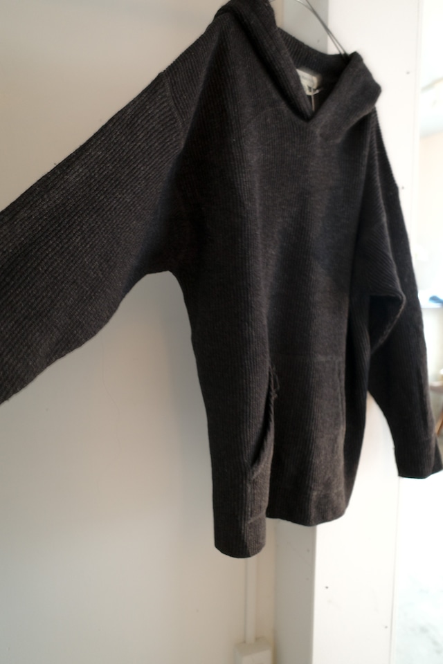 black knit hoodie
