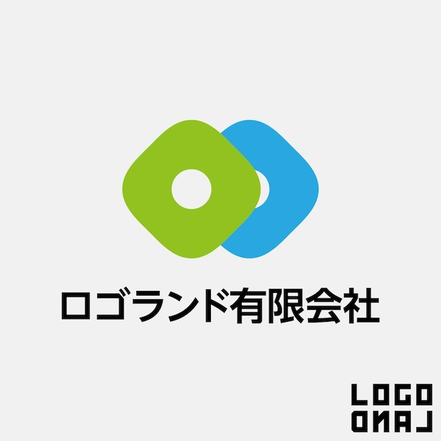 ロゴマークデザイン - 絶妙なカーブの四角が重なる気品とキュートさを兼ね備えたデザインのロゴ